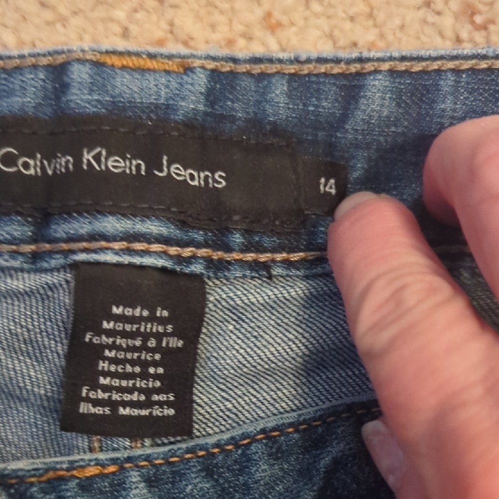 Calvin Klein Medium Wash‎ Flare Jeans Women's Size 14 Boho Retro - Picture 2 of 11